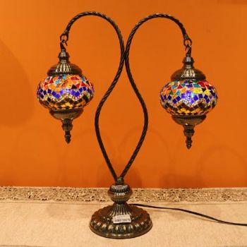 两头对称台灯50*44CM伊朗彩色玻璃艺术灯