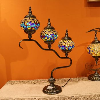 三头灯伊朗彩色玻璃艺术灯