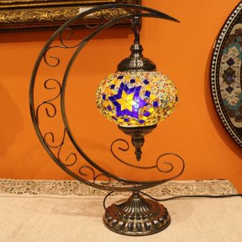 土耳其国旗造型台灯46*34CM伊朗彩色玻璃艺术灯