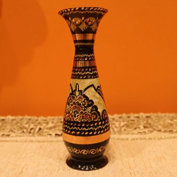 花瓶17CM伊朗手工钻雕艺术铜盘