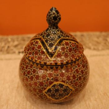 伊朗纯手工Khatam工艺品糖罐