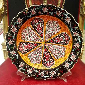 盘子30CM 产地：made in Iran 伊朗纯手工陶瓷mina