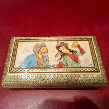 首饰盒18CM伊朗纯手工Khatam工艺品