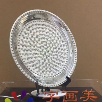 全面精美银色珍珠圆盘圆圆满满