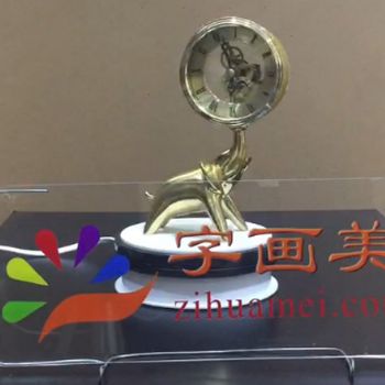 纯铜大象时钟摆件适合客厅办公室