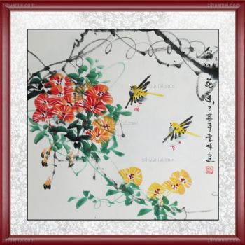 实力画家李林三尺斗方花鸟国画纯百分百手绘