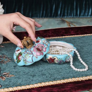 欧式复古收纳首饰盒陶瓷古典家居梳妆台摆件样板房软装饰品摆设