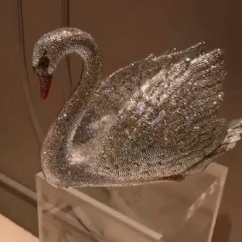 闪亮的天鹅水晶镶嵌工艺应用