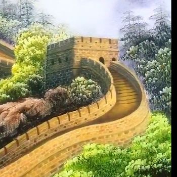 万里长城手绘风景油画实力画师精心绘制适合办公室的精品风景油画