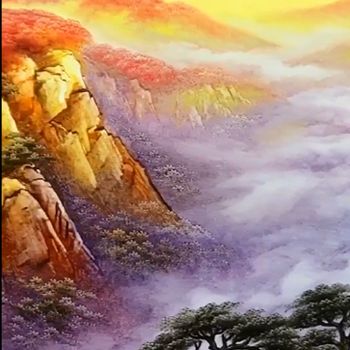 新中式风景油画鸿运当头高品质纯手绘油画