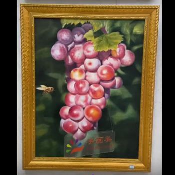 水果静物油画葡萄图多子多福