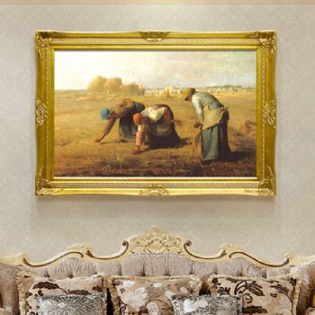 名家油画欧式手绘油画客厅大壁画装饰画美式人物肖像世界名画拾穗者挂画