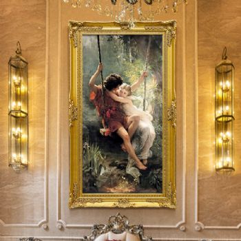 实力名家手绘欧式人物手绘油画沙发客厅装饰画玄关书房挂画美式壁画欧美人物画