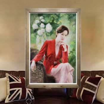 肖像画纯手绘人物人体艺术画裸体美女印象油画中式油画家庭挂画酒店挂画精品油画