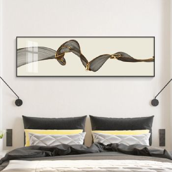 时尚现代装饰画房间主卧墙面长条挂画现代卧室床头装饰画客厅背景墙壁画北欧轻奢