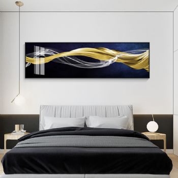 时尚现代高档晶瓷画卧室床头装饰画客厅背景墙壁画房间主卧墙面长条挂画北欧轻奢