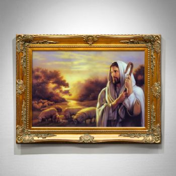 手绘油画古典人物宗教耶稣装饰画别墅客厅玄关壁炉酒店挂画