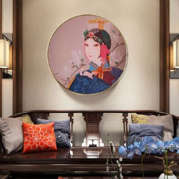 中华传统艺术画京剧造型美高档轻奢晶瓷画装饰画铝合金框客厅走廊挂画