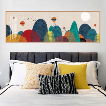 高档现代简约床头挂画轻奢晶瓷时尚装饰画铝合金框挂画