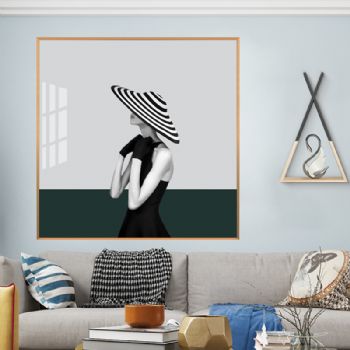 高档极简艺术装饰画轻奢晶瓷画铝合金框客厅样板房抽象玄关走廊挂画