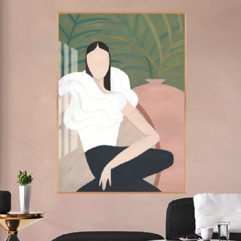 高档轻奢晶瓷画装饰画铝合金框现代简约客厅样板房抽象玄关走廊挂画