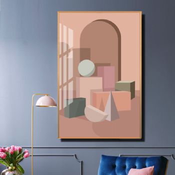 铝合金框现代简约客厅Meiisn莫兰迪高档轻奢晶瓷画