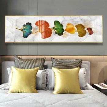 现代床头装饰画艺术高档轻奢晶瓷画装饰画铝合金框简约风格