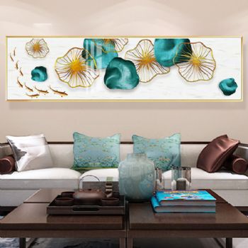 艺术高档轻奢晶瓷画床头装饰画铝合金框现代简约挂画