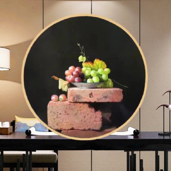 高档水果葡萄写实油画新中式油画实力画家精品打造适合客厅玄关装饰画