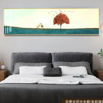 卧室装饰画床头挂画主卧温馨客厅壁画背景墙天鹅现代简约房间墙画
