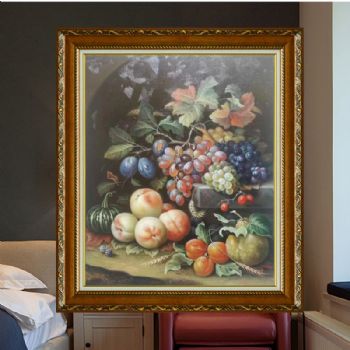纯手绘欧式油画水果静物油画写实油画适合餐厅的装饰油画