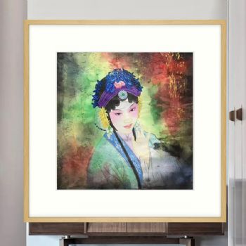 适合客厅人物国画新中式纯手绘精品四尺斗方戏曲人物国画