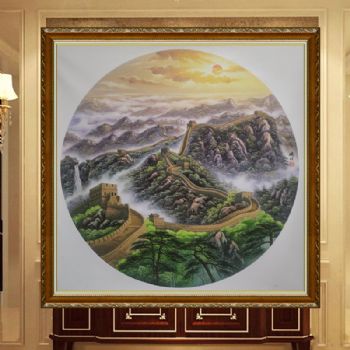 万里长城手绘风景油画实力画师精心绘制适合办公室的精品风景油画