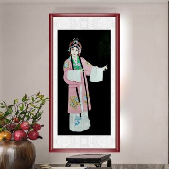 纯手绘工笔国画四尺戏曲人物画美女画水墨人物画