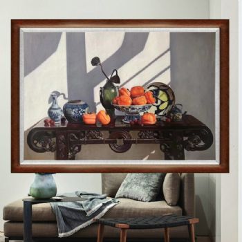 静物写实油画中式传统家具摆件纯手绘油画适合新中式风格客厅挂画