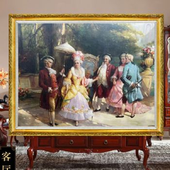 欧式人物油画经典纯手绘欧式贵族人物写实油画