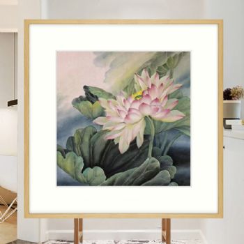 工笔花鸟国画纯手绘水墨国画荷花与荷叶寓意和和美美家大业大