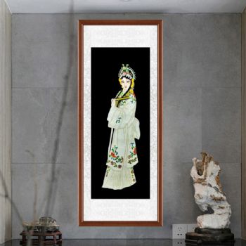 高品质纯手绘工笔国画四尺戏曲人物画美女画水墨人物画