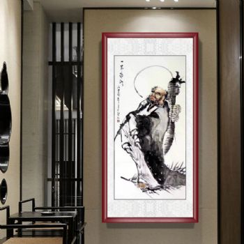 手绘写意达摩祖师一苇渡江人物国画寓意一个人的修为或境界高励志国画