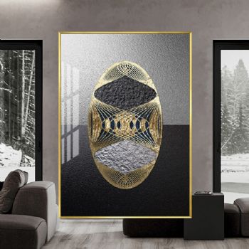 现代抽象艺术画高清微喷古铜金属质感立体视觉效果装饰画晶瓷画