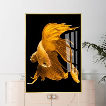 简约新中式现代装饰画高清微喷动物装饰画创意金鱼图样板房装饰画