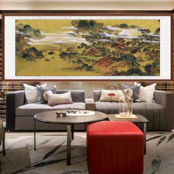 手绘国画中式水墨名士归隐山林画仿古小六尺山水画青山风景国画接受个性题字