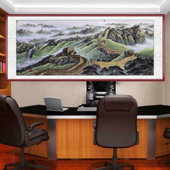 新中式传统山水画中华长城纯手绘国画大丈二长城国画气势雄伟支持个性提词