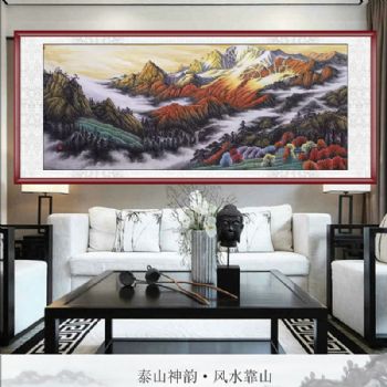 精品雪山小八尺国画云山雾海山水画纯手绘国画风景国画春意盎然风景独特支持个性提词适合酒店大厅山水国画