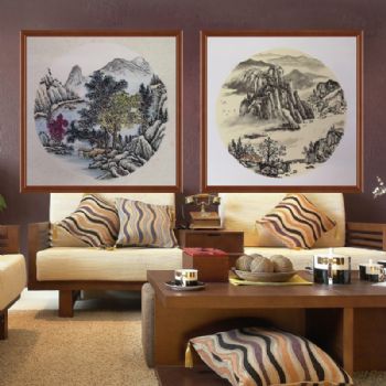 小品国画中国传统水墨画手绘山水国画精品仿古卡纸手绘国画