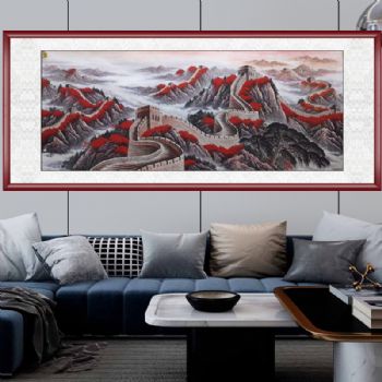 工笔国画雄姿万丈纯手绘长城国画鸿运当头大丈二国画高品质国画风景画支持个性提词