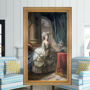 欧式贵妇人纯手绘欧式古典油画古典实木画框客厅油画玄关过道纯手工古典人物油画