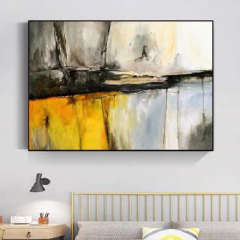 现代艺术横幅抽象油画热烈岁月的色彩厚机理油画纯手绘油画抽象艺术