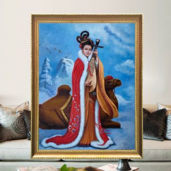昭君出塞中国古代四大美女纯手绘油画写实人物油画