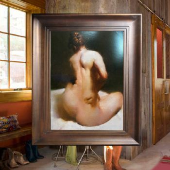 女人的后背现代人体艺术油画纯手绘写意人物油画原创抽象画美女油画